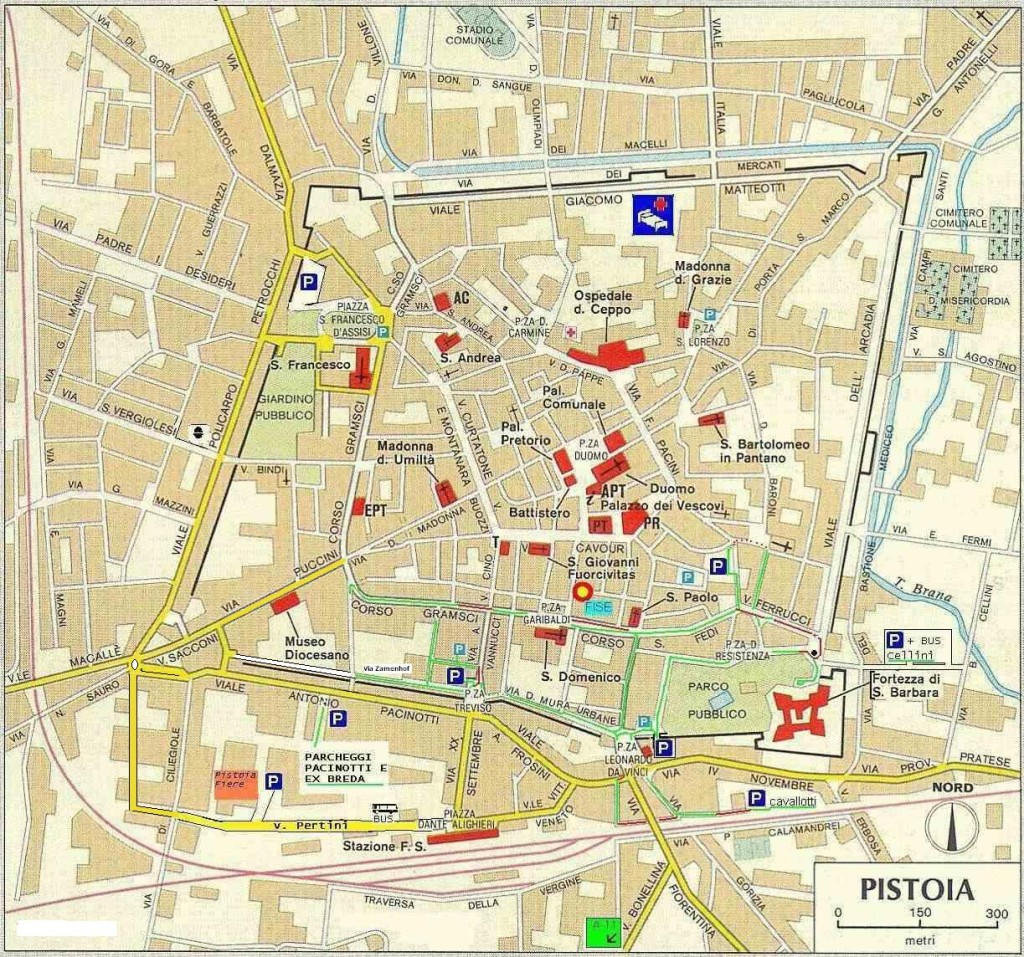 Mapa y plano de Pistoia