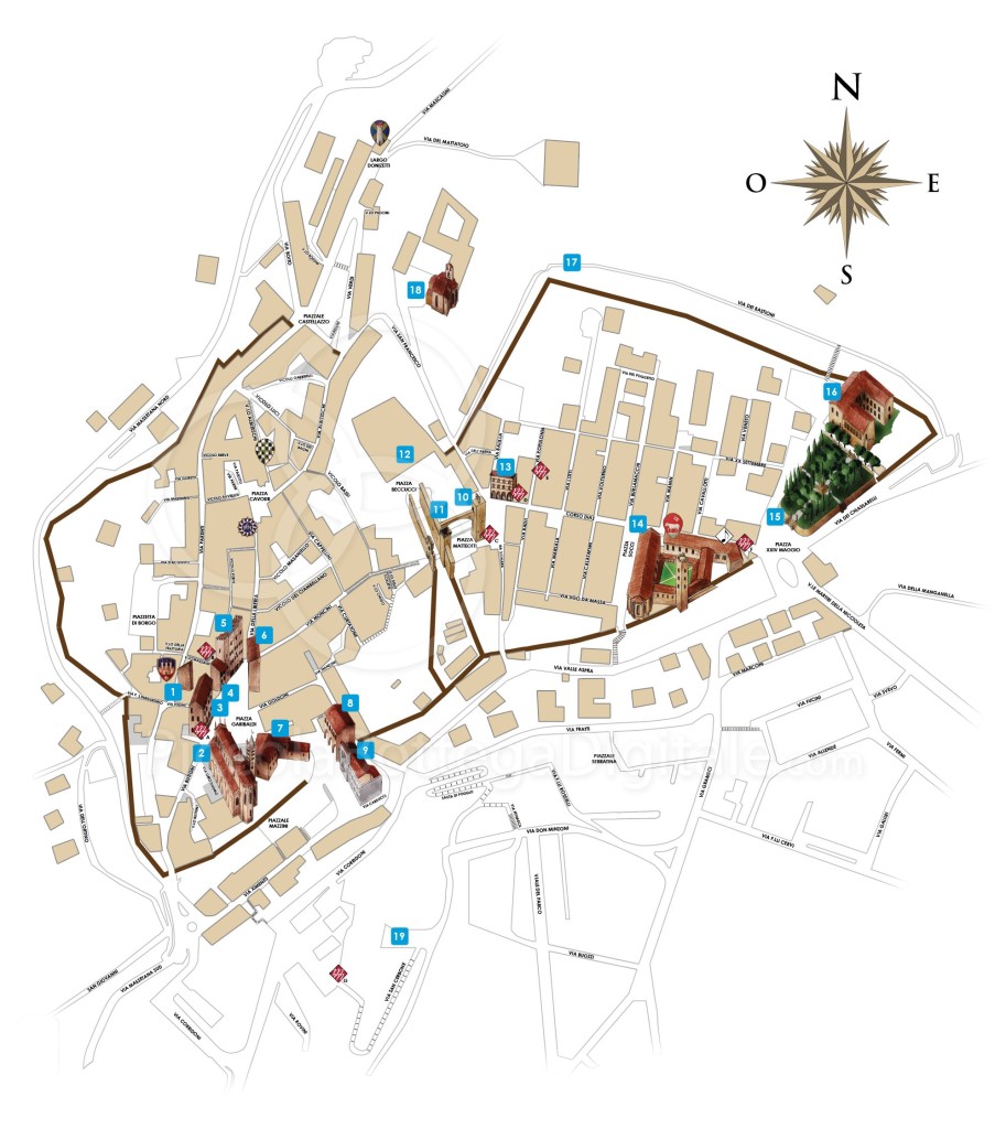 Mapa con los monumentos de Massa Marittima