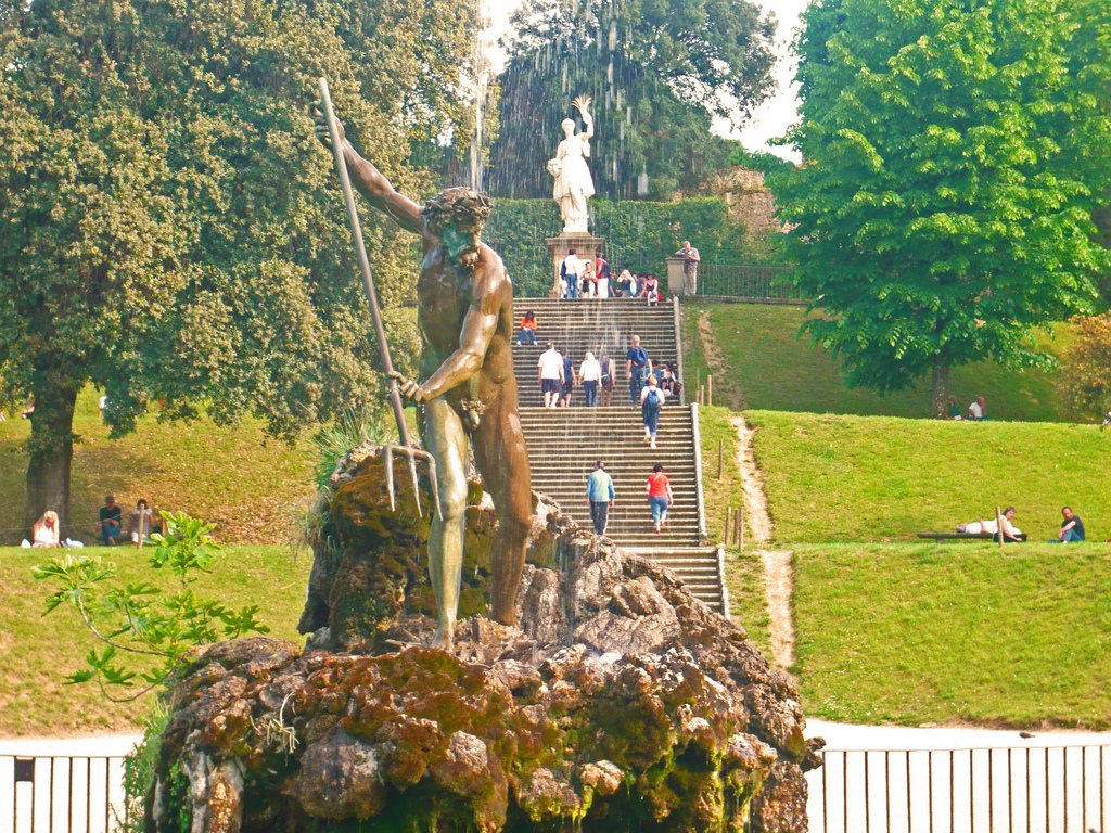 La Fontana de Nettuno, un ejemplo de las excelsas fuentes de los Jardines Boboli, Florencia. Foto de Giovanni.